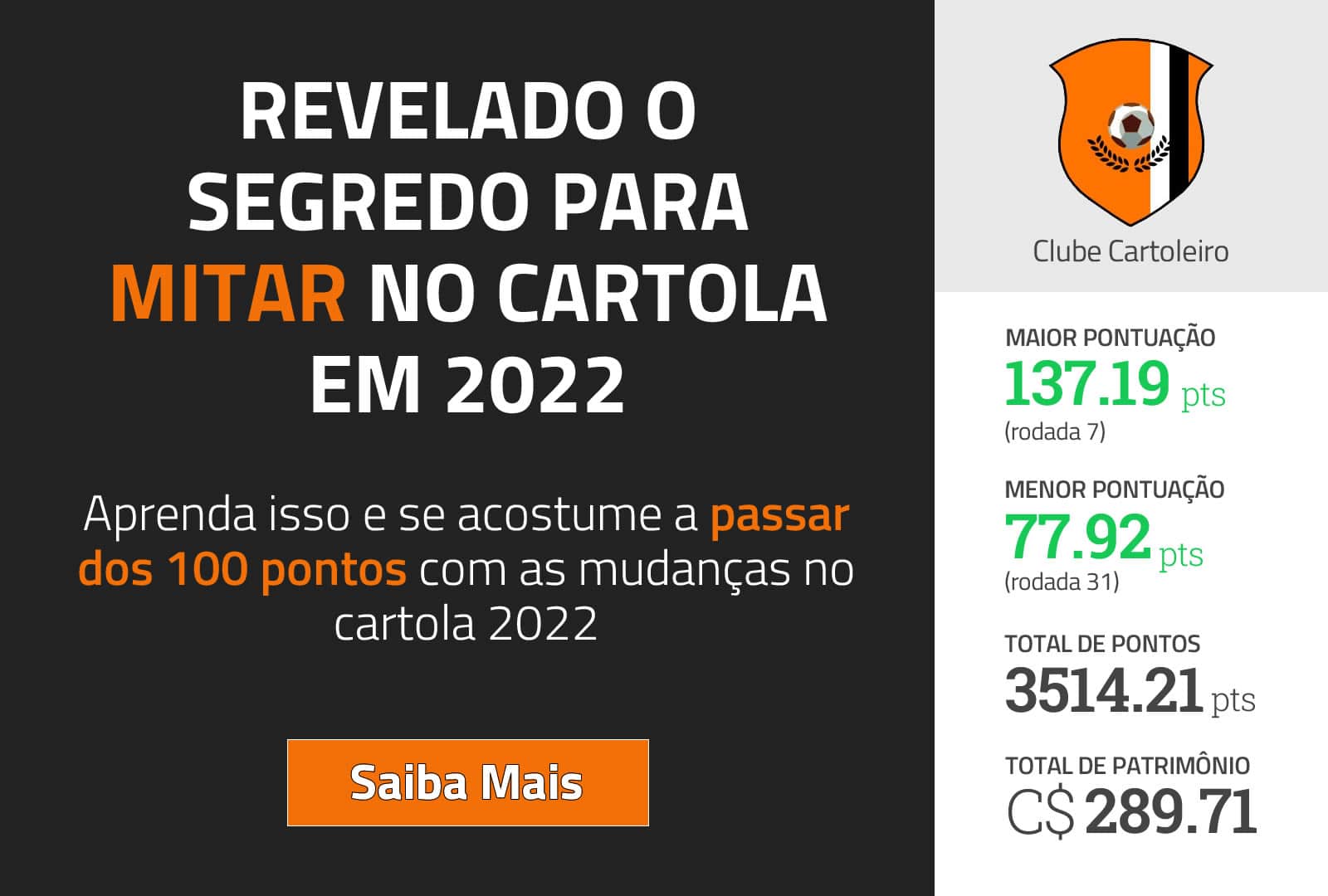 Como ganhar dinheiro jogando Cartola